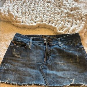 Rare vintage Abercrombie & Fitch distressed denim mini skirt